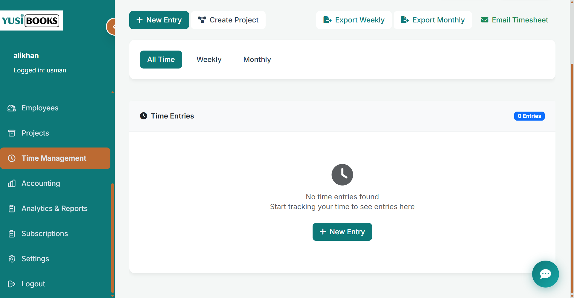 YusiBooks time management